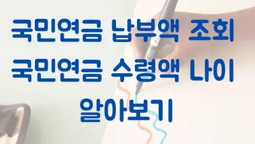 국민연금 납부액 조회 및 국민연금 수령액 나이 알아보기